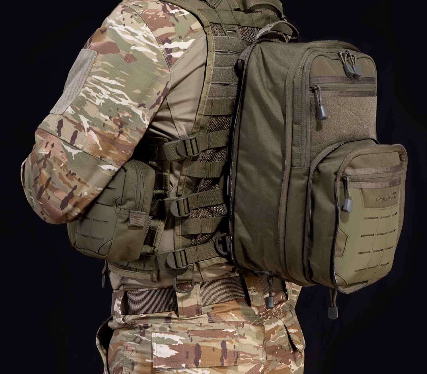 Chaleco Tactico Pentagon Thorax MOLLE con Quick Bag