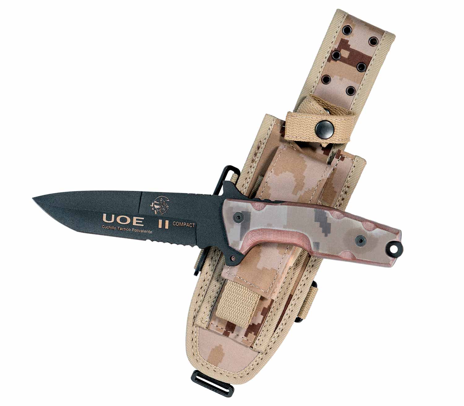 Cuchillo J&V UOE II Compact Pavonado completo