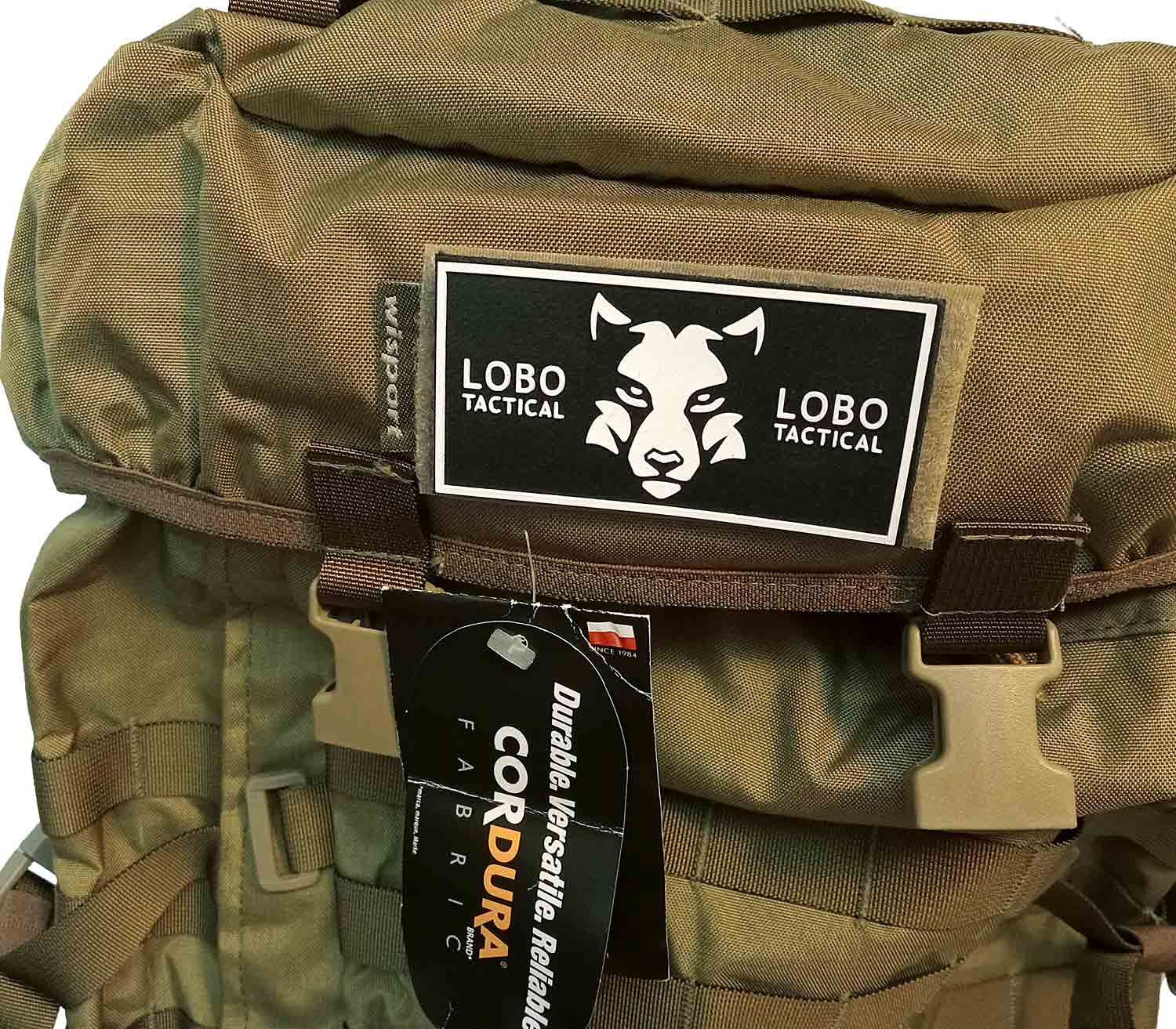 Parche de Velcro Lobo Tactical Horizontal en mochila